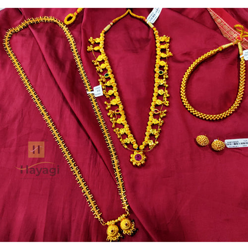 Buy Aakarshak Thushi -Traditional Maharashtrian Jewellery Thushi  Mangalsutra Necklace Set/Jewellery Sets for Girls, Women at Amazon.in
